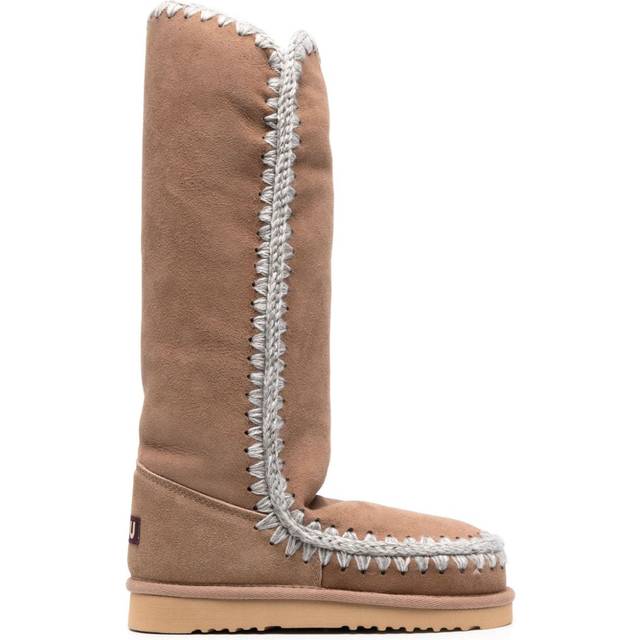 Mou - crochet-trim suede boots - women - Suede - 39 - Brown
