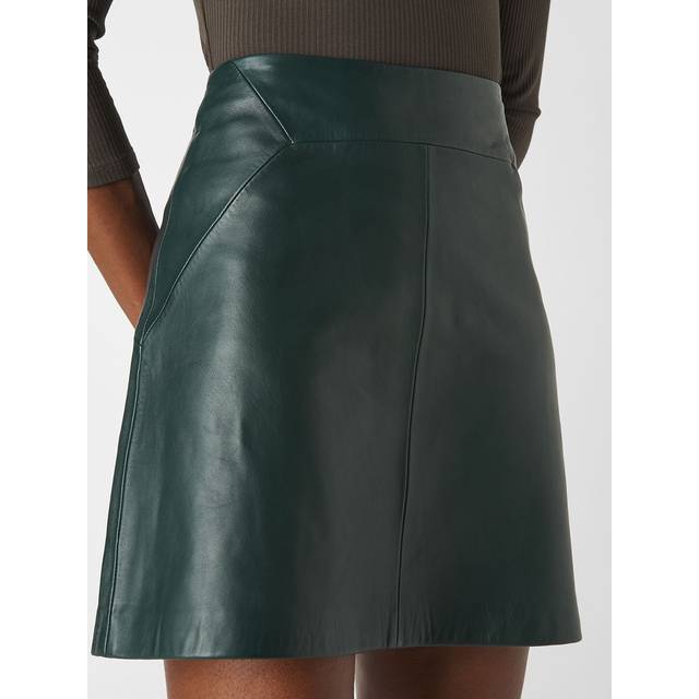Whistles A-Line Leather Mini Skirt