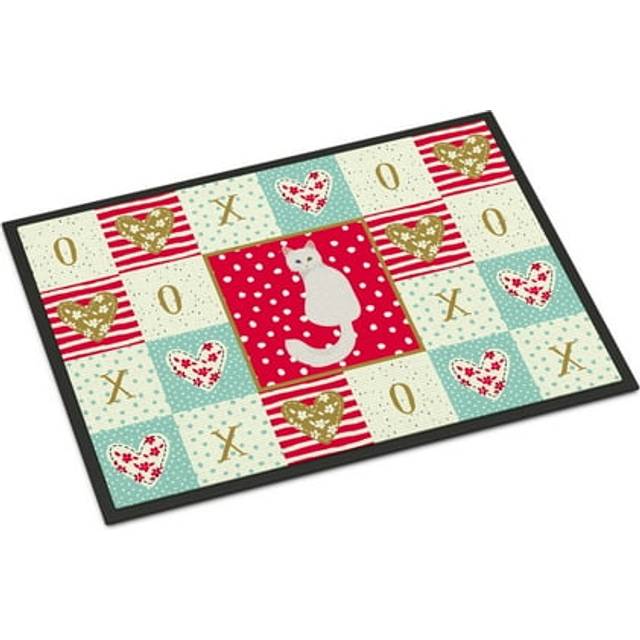 """""Caroline's Treasures Turkish Angora Cat Love Indoor or Outdoor Mat 18x27 doormats  Multicolor"""""