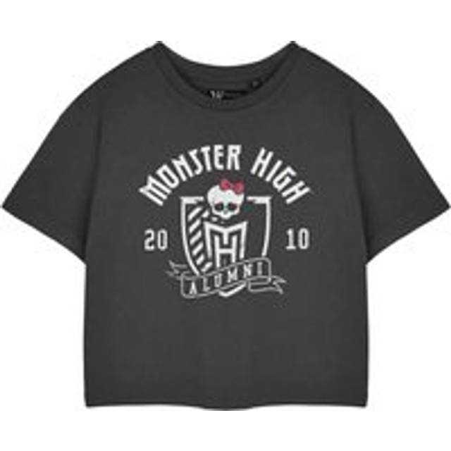(XXX-Large) Monster High Cropped Short Sleeved T-Shirt (Womens Grey)