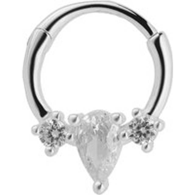 Womens Sterling Silver Helix Tragus Piercing - Grey - One Size