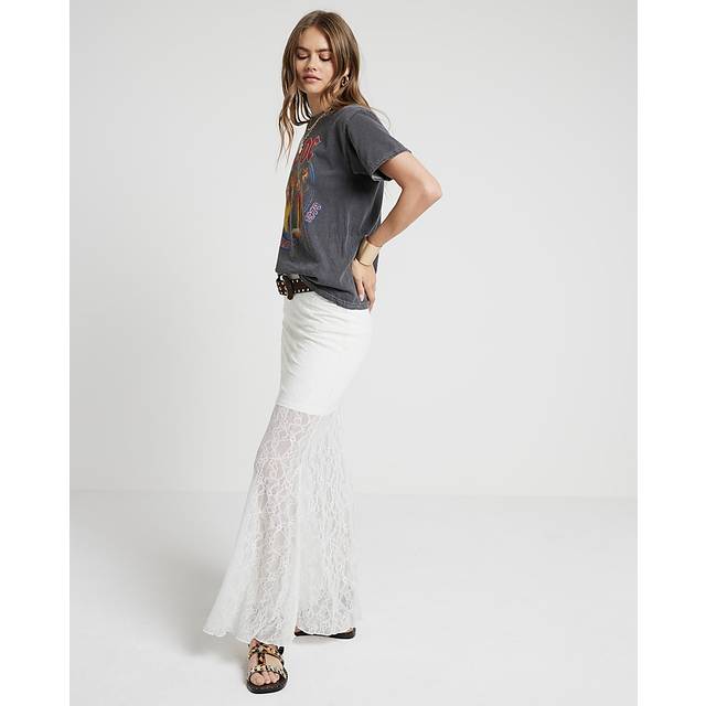 River Island Womens Cream Lace Maxi Skirt - 14