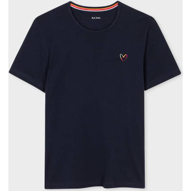 Paul Smith Women's Navy Embroidered 'Swirl Heart' Lounge T-Shirt Blue - XS