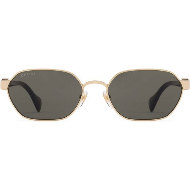Gucci Eyewear - Mini Running oval-frame sunglasses - unisex - Acrylic - 56 - Gold