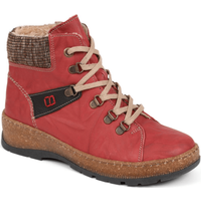 Lace-Up Leather Boots - HAK38013 / 324 223 - Burgundy