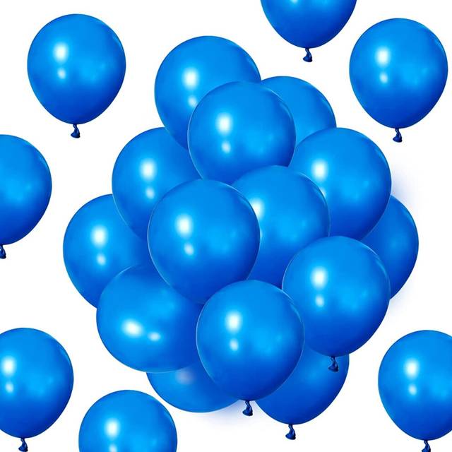 (DARK BLUE, 100) 12Inch Metallic Balloons Shiny Helium Latex Decorative Chrome Party Balloons