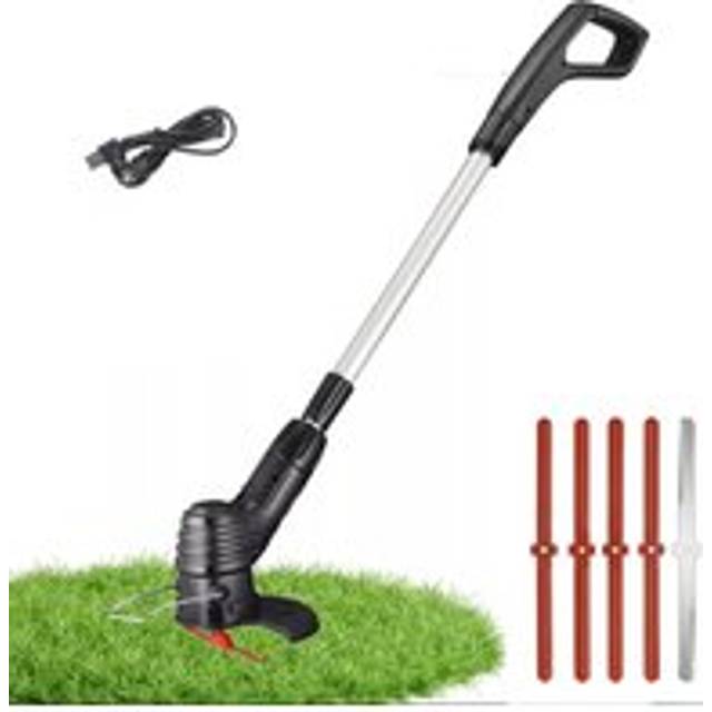 Gr8 Garden Cordless Electric Strimmer Grass Trimmer Weed Cutter Garden Edger With Battery, Black