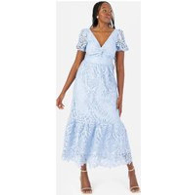 Maya Deluxe Lace Midi Dress, Cornflower Blue