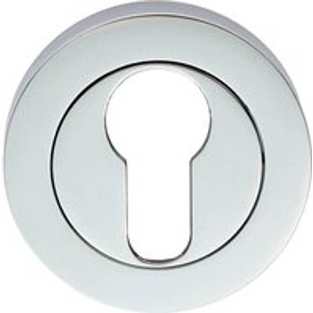 50mm Euro Profile Round Escutcheon 10mm Depth Concealed Fix Polished Chrome