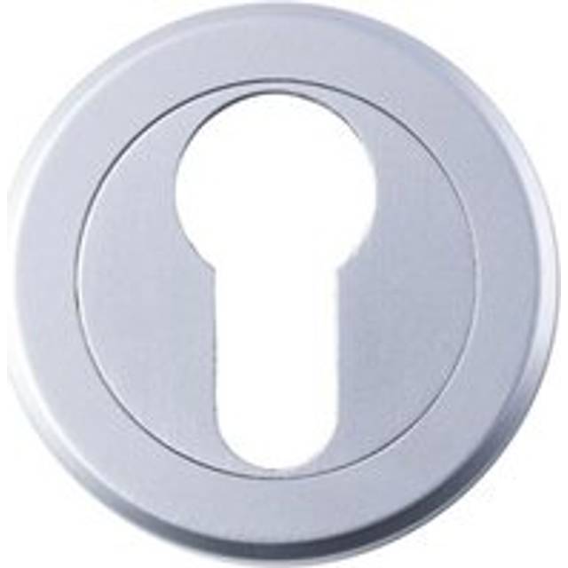 50mm Euro Profile Round Escutcheon Beveled Edge Concealed Fix Satin Chrome