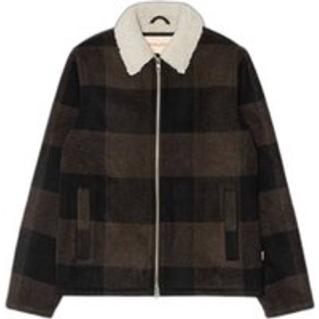 Quilted shirt jacket with check and teddy collar Revolution - Marron - S
