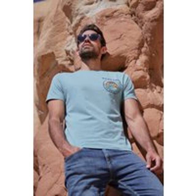 Andes Back Print Graphic T-Shirt - Duck Egg Blue