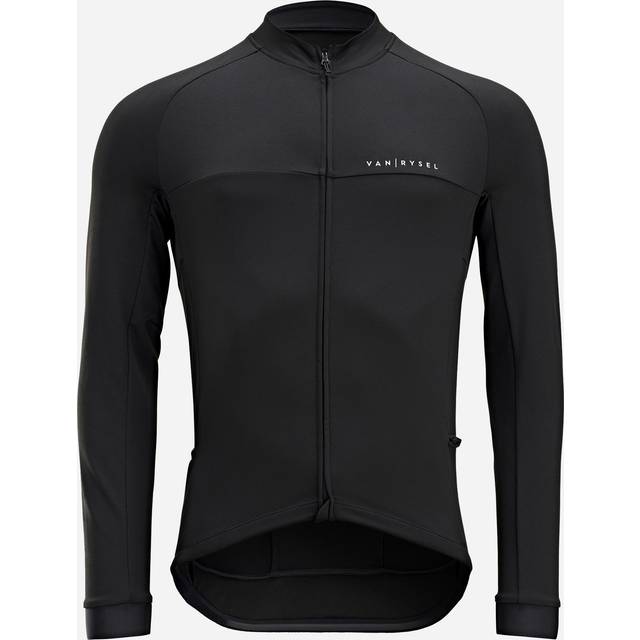 Men's Mid-season Long-sleeved Road Cycling Jersey Rc100 - Black