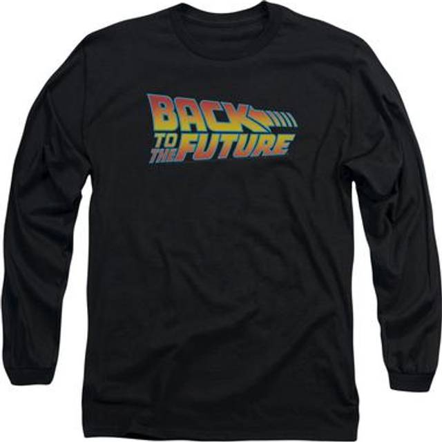 Trevco Sportswear UNI340-AL-4 Back to the Future Logo Adult Long Sleeve T-Shirt, Black - Extra Large