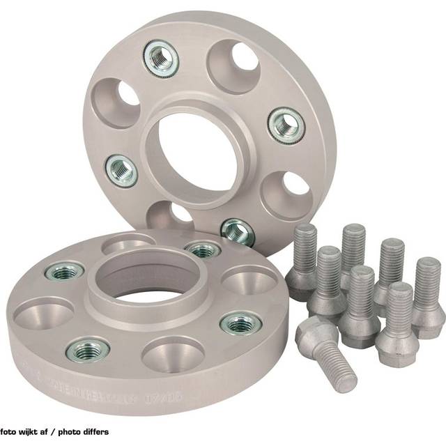 H&R Pair of 25mm Trak+ Wheel Spacers (Kit) - 5x120 PCD, DRA Type, 72.5mm Bore, M12x1.5 Thread