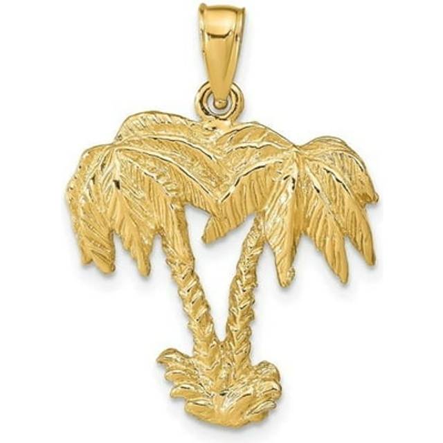 14K Double Palm Trees Pendant