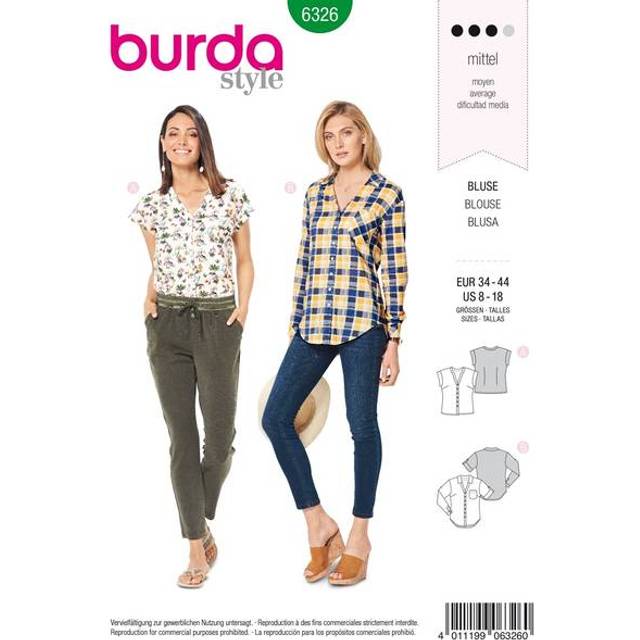 Burda Sewing Pattern 6326 Women 8-18 Tops