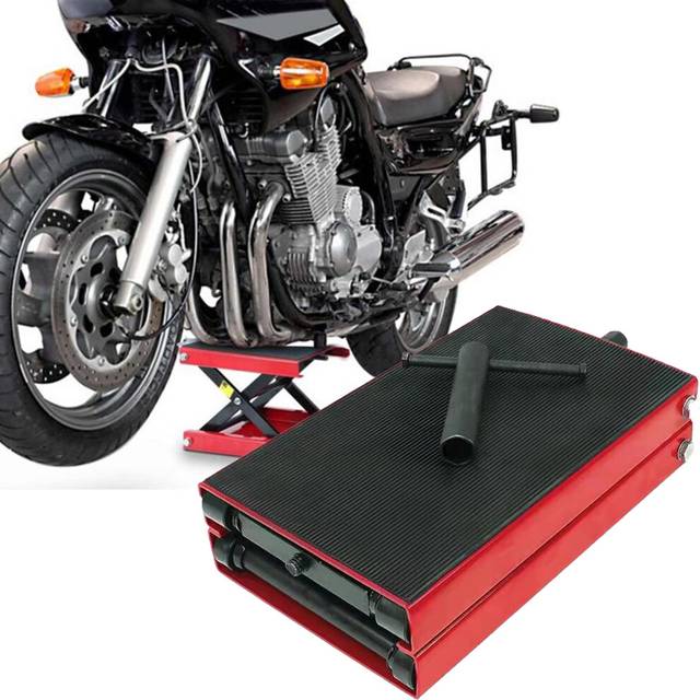 Motorcycle Repair Lift Jack Heavy Duty Motorbike Stand Adjustable Foldable 1100lbs Capacity