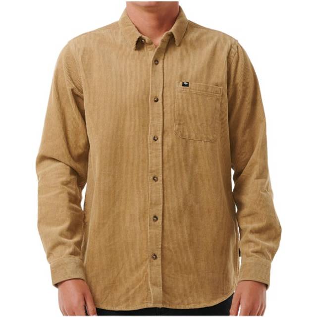 Rip Curl - Classic Surf Cord L/S Shirt - Shirt size L, sand/brown