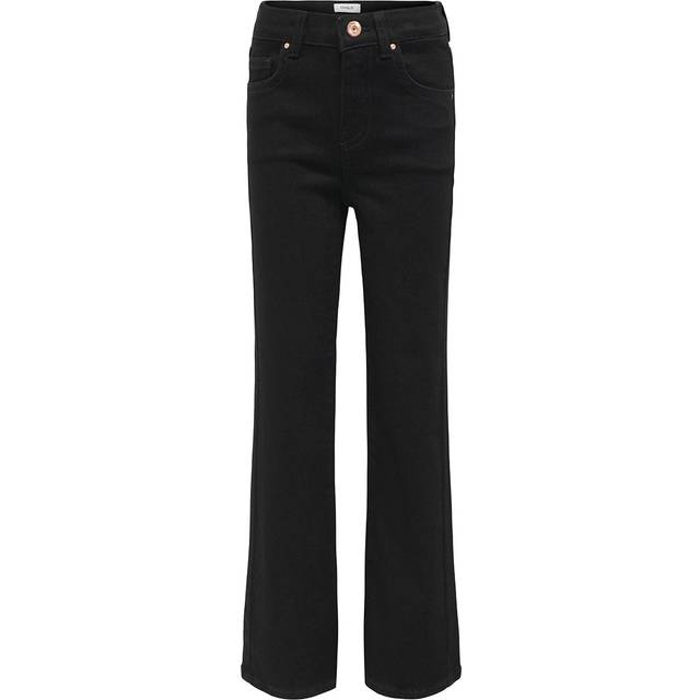 KIDS ONLY KOGROYAL flaired fit denim bukser i sort til piger