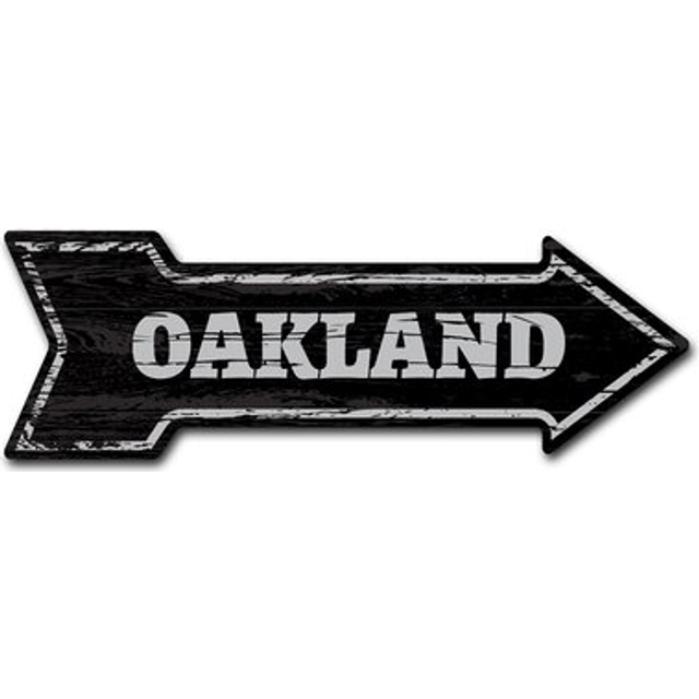 SignMission D-A-12-999701 12 x 36 in. Indoor & Outdoor Decor Direction Sticker Vinyl Wall Decals - Oakland - 24 in.