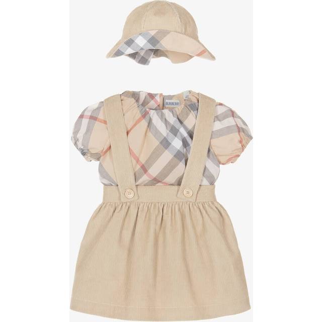Burberry Childrens Cotton Three-piece Baby Gift Set - Pale Beige - 9M