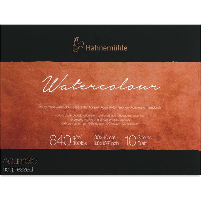Hahnemuhle Collection Watercolor 300 Block Hot Pressed 9.5x12.6 Inches