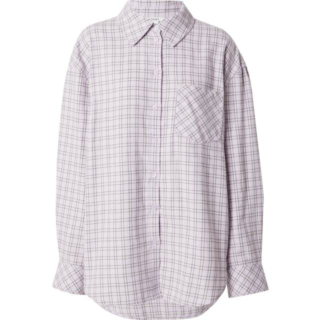 Monki – Lilarutig flanellskjorta med långa ärmar