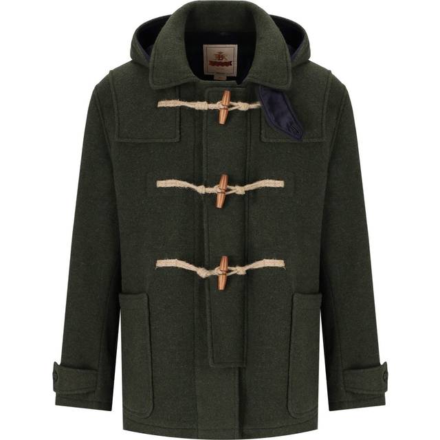 BARACUTA DOUBLE WOOL SHORT DUFFLE GREEN MONTGOMERY JACKET