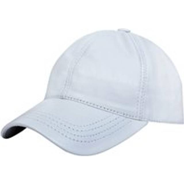 Real Nappa Leather Adjustable Golf Snapback Plain Baseball Cap Hat - White - One Size