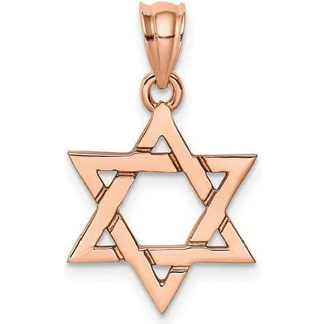 14K Rose Gold Polished Star of David Pendant