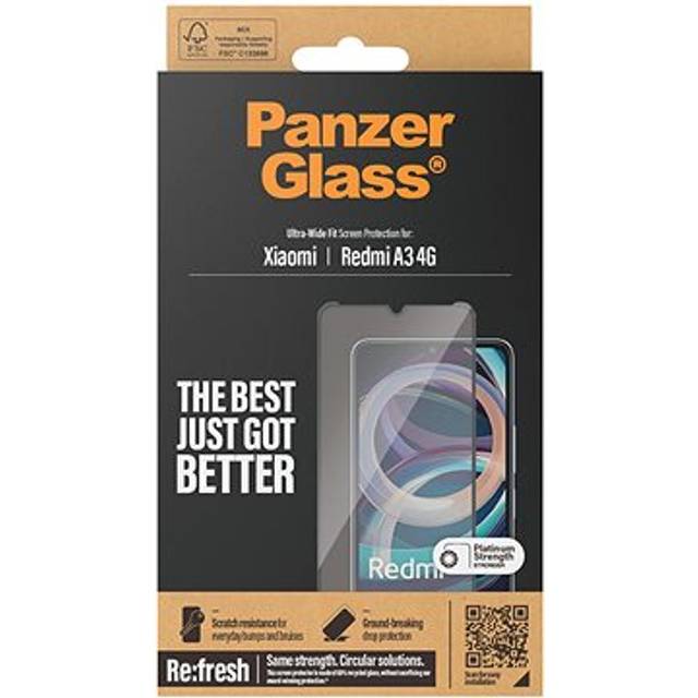 Xiaomi Redmi A3 - PanzerGlass Ultra-Wide Fit Skärmskyddsglas - Transparent