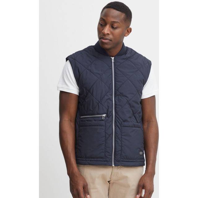 Sleeveless Puffer Jacket Casual Friday Olas 0055 - Bleu