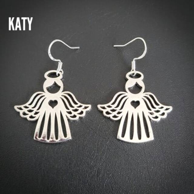 Stamped 925 sterling silver hook vintage look gardian angel earrings gift