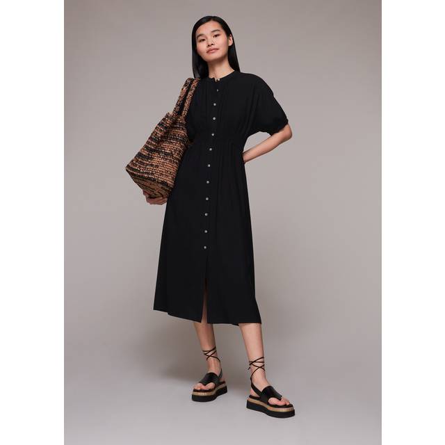 Womens Amber Midi Dress Plain - Black - 6