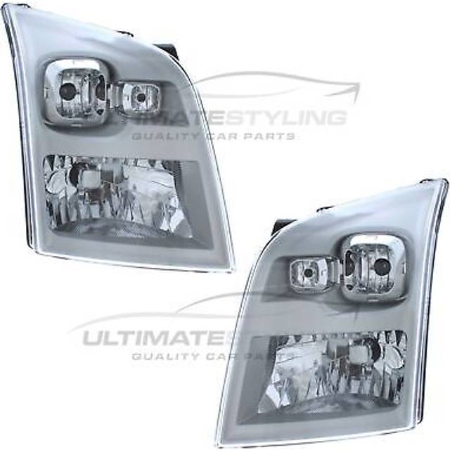 Headlights Ford Transit Mk7 Van 2006-2014 Chrome Headlamps 1 Pair Left & Right