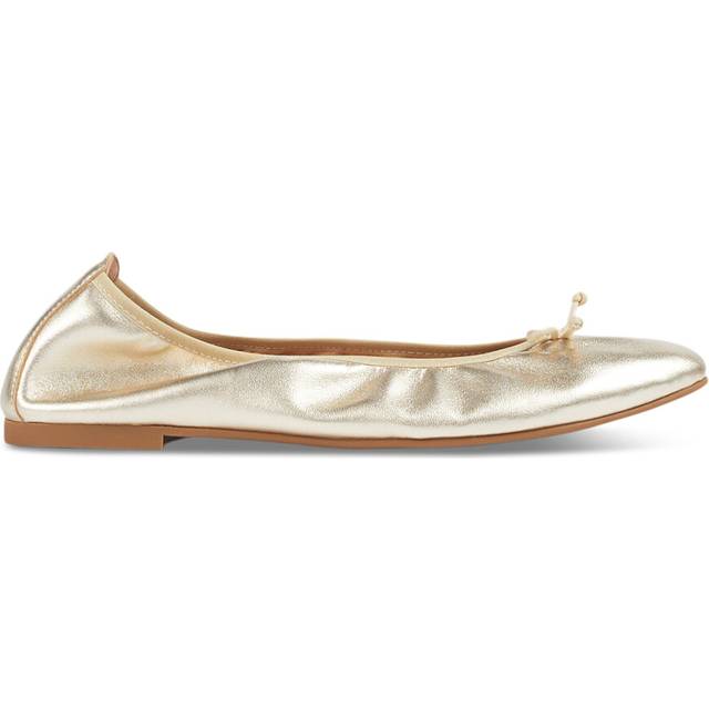 Lk Bennett Gol-champagne Trilly Metallic Leather Ballerina Flats Eur 37 / 4 Uk Women - GOL-CHAMPAGNE