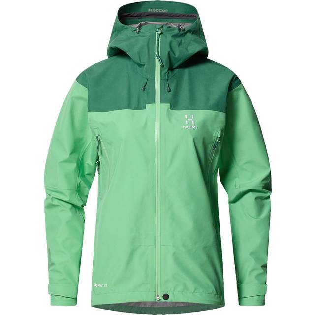 Haglöfs ROC Flash GTX Jacket Women - Regnjacka - Dam Mint Stone / Dk Jelly Green XL