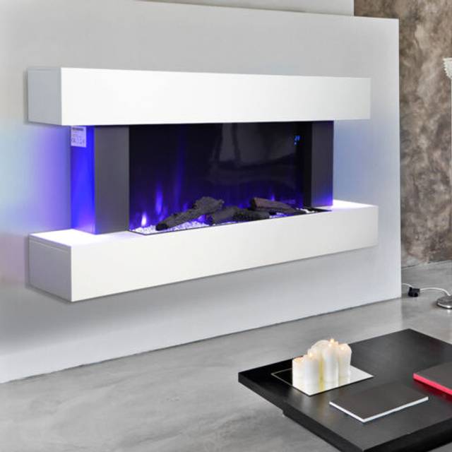 Fireplace & surrounds suite electric fire flame media bedroom living room heater