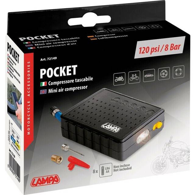 Lamp pocket compressor with led flashlight