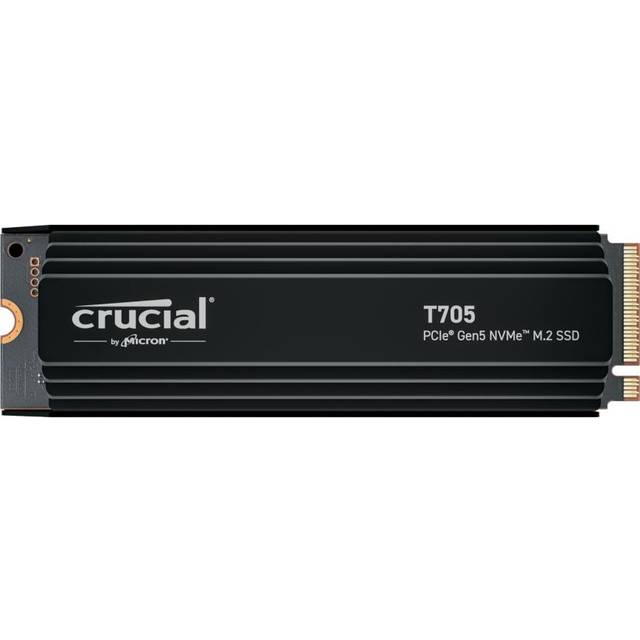 Crucial T705 1TB PCIe Gen5 NVMe M.2 Intern Gaming SSD med Premium Kylfläns, Upp till 13.600MB/s, PCIe 4.0 kompatibel, Microsoft DirectStorage, Solid State Drive - CT1000T705SSD5