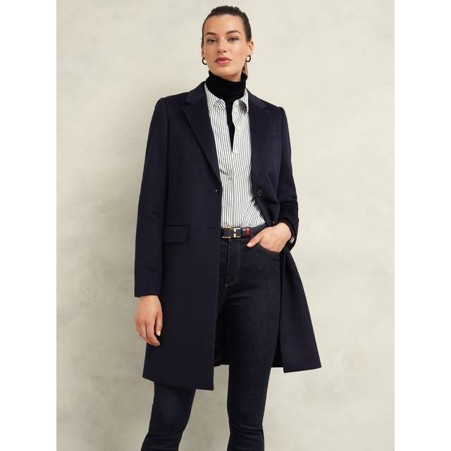 Hobbs Petite Cavendish Wool Coat, Navy