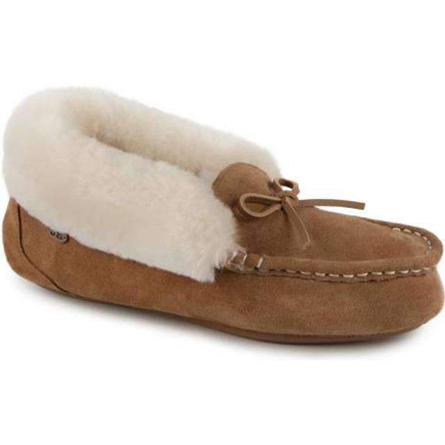 Just Sheepskin Francesca Sheepskin Moccasin Slippers, Chestnut