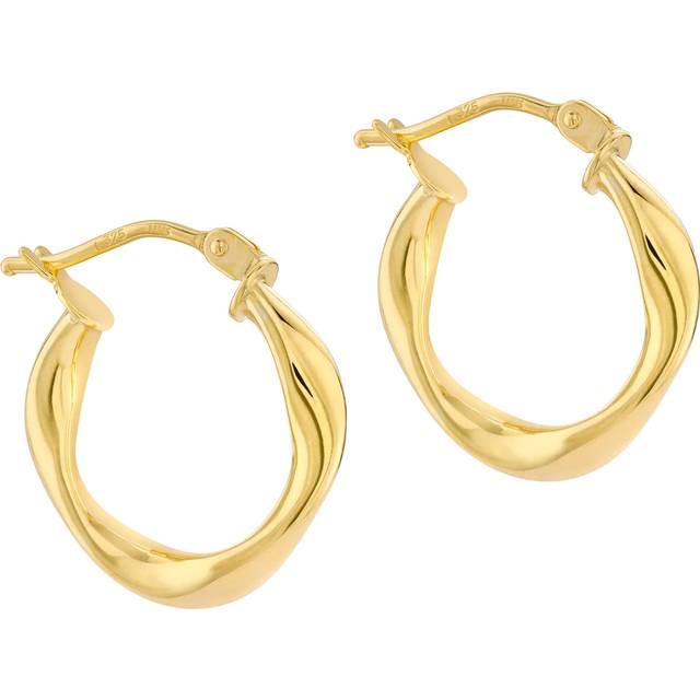 IBB 9ct Gold Twisted Hoop Creole Earrings, Gold
