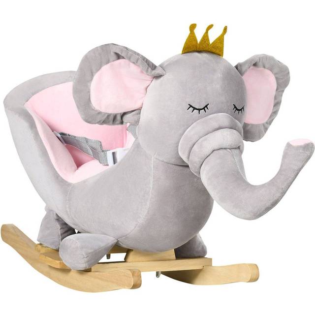 HOMCOM Baby Rocking Horse Elephant Rocking Chair Rocker Toy - for 18-36 Months | TJ Hughes