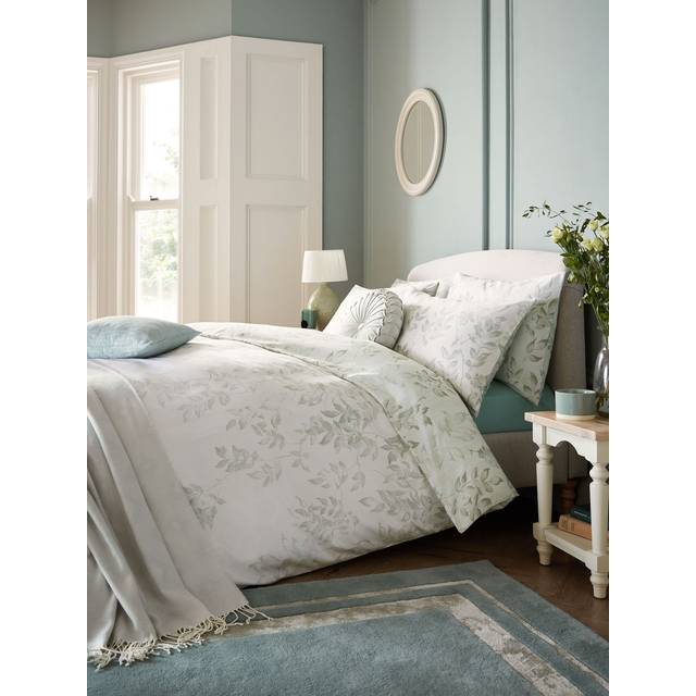 Laura Ashley Lockwood Duvet Cover Bedding Set Natural Sage - Green