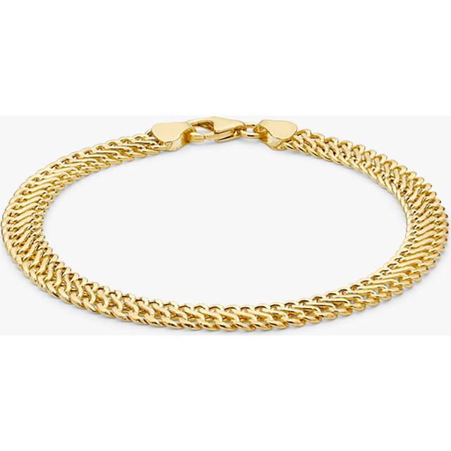 IBB 9ct Gold Hollow Woven Curb Bracelet, Gold