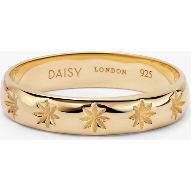Daisy London Star Engraved Band Ring, Gold