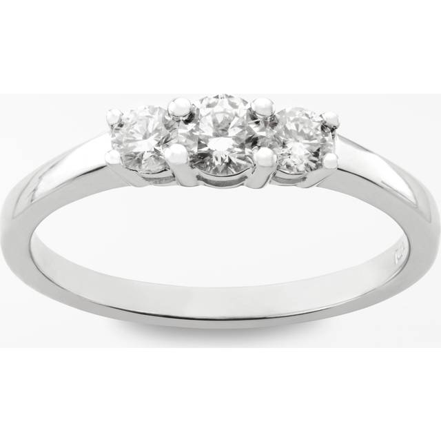 Mogul 18ct White Gold Round Brilliant Diamond Trilogy Engagement Ring, 0.5ct