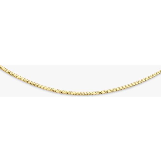 IBB 18ct Gold Mini Round Snake Chain Necklace, Gold
